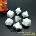 Set di dadi poliedrici in bianco bescon di 7 d4 d6 d8 d10 d12 d20 d20%, set di dadi a rpg piatto senza numeri